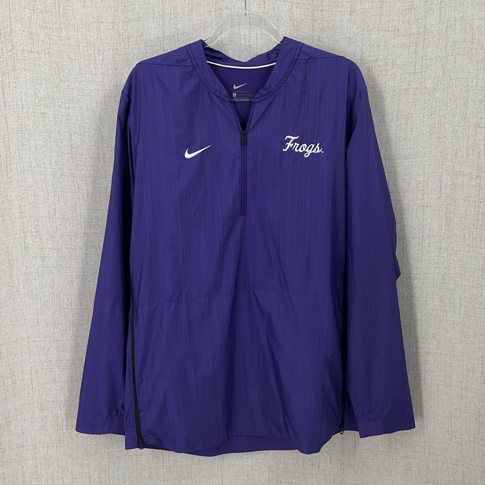 Nike Windbreaker Unisex Large Purple TCU Horned Frogs Quarter Zip Big 12 Sporty